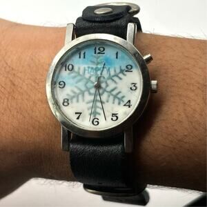 Vintage Silver & Blue Snowflake Watch